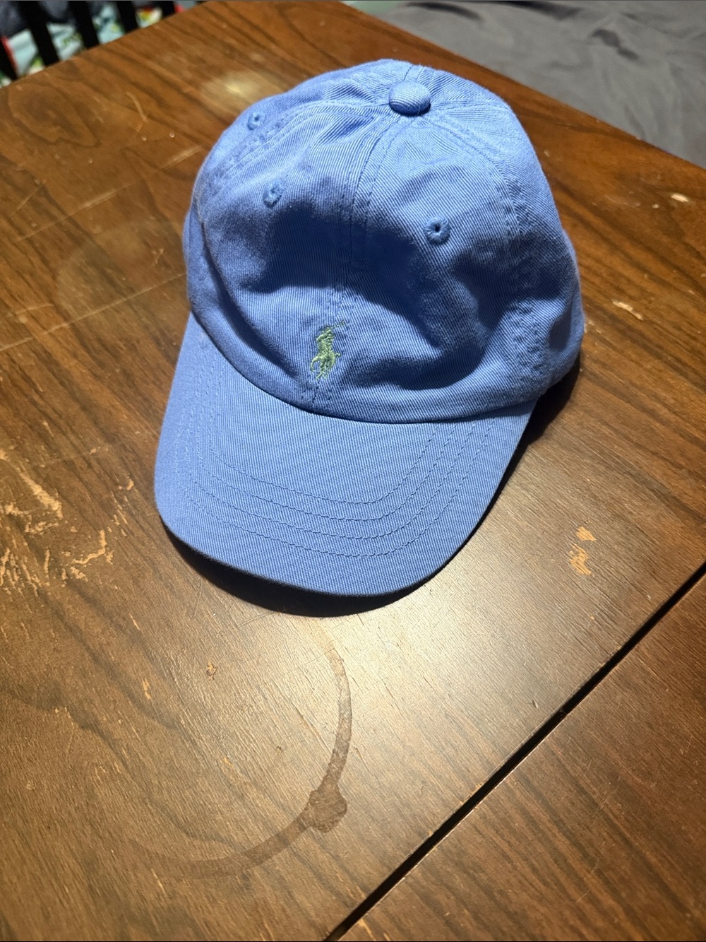 Ralph Lauren Light Blue Cap with Navy Script Label